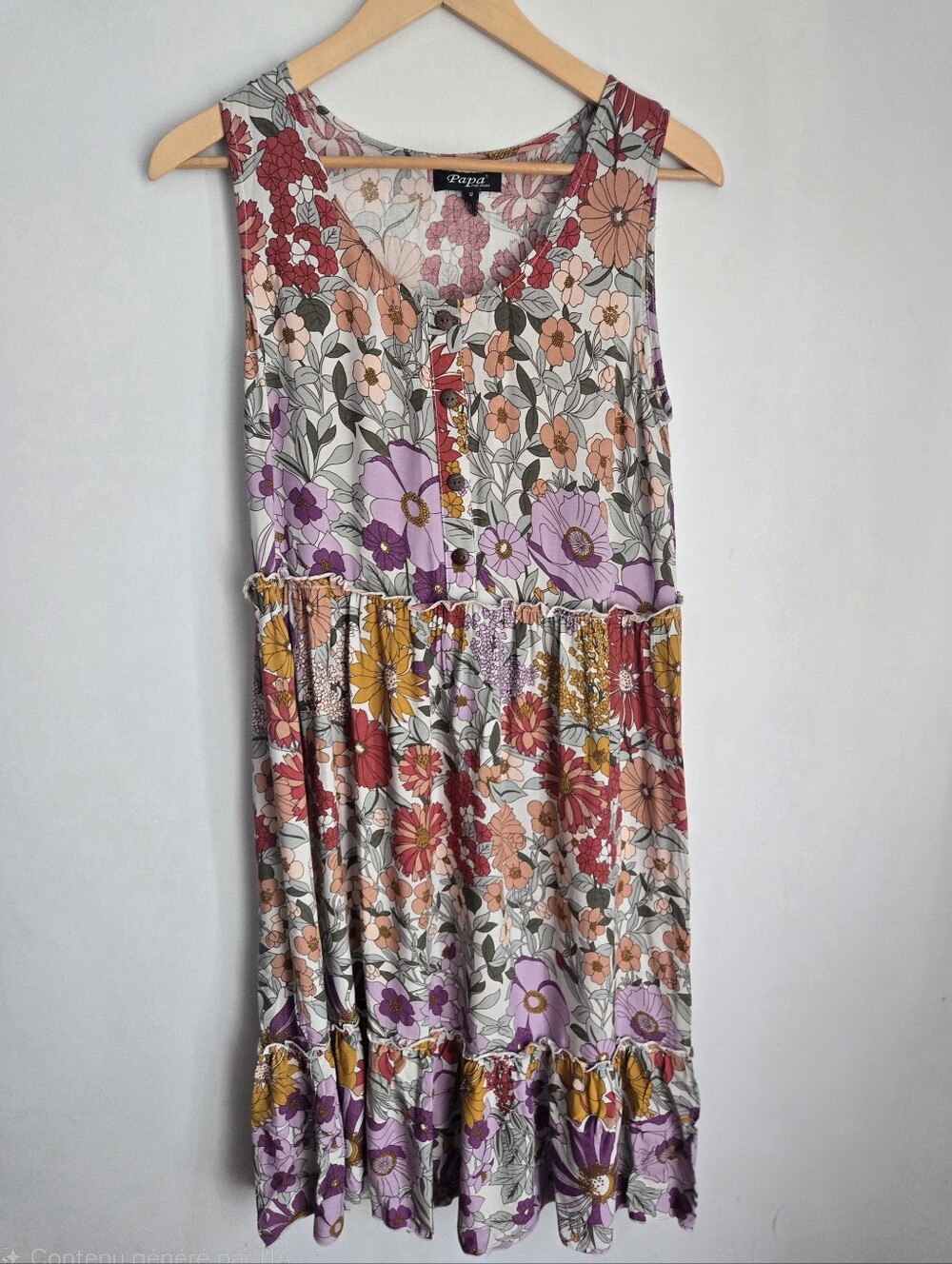 PAPA VANCOUVER Multi-Color Floral Sleeveless Midi Dress